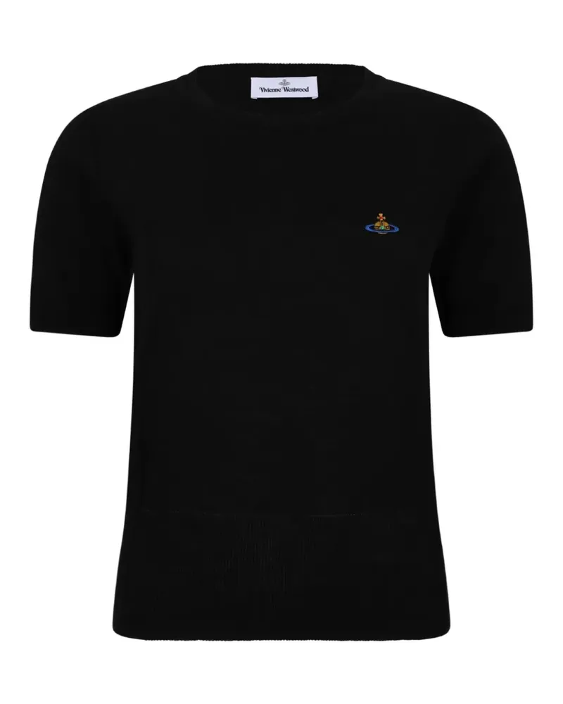 Vivienne Westwood orb-embroidery T-shirt - Schwarz Schwarz
