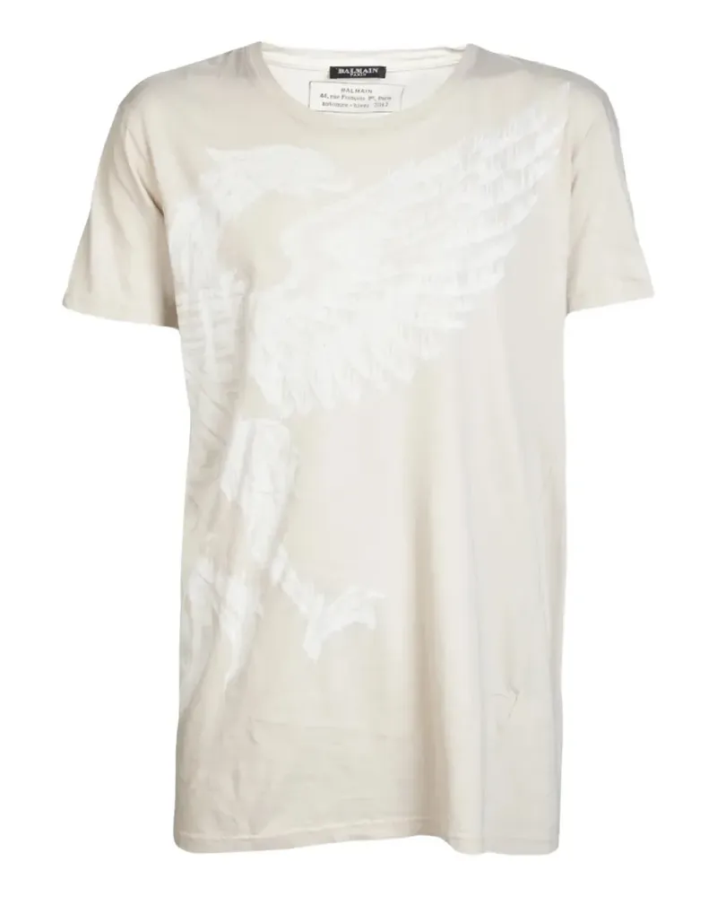 Balmain eagle-print T-shirt - Nude Nude