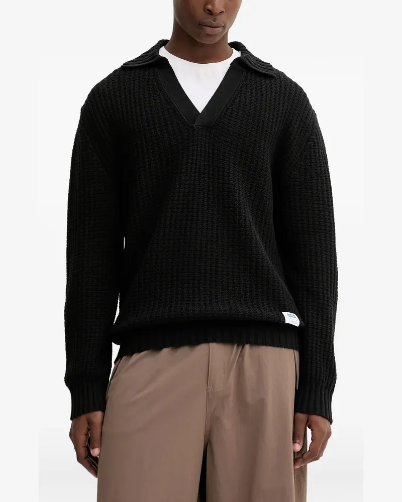 HUGO BOSS Pullover mit V-Ausschnitt - Schwarz Schwarz