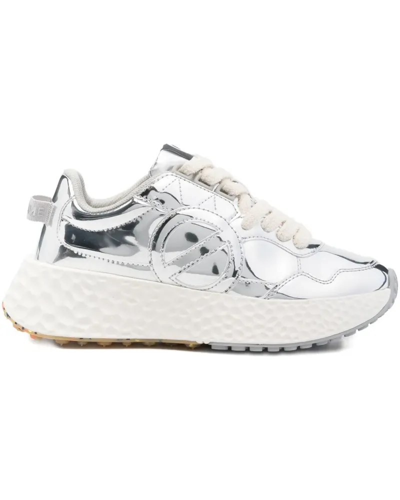 No Name Gesteppte Sneakers im Metallic-Look - Silber Silber