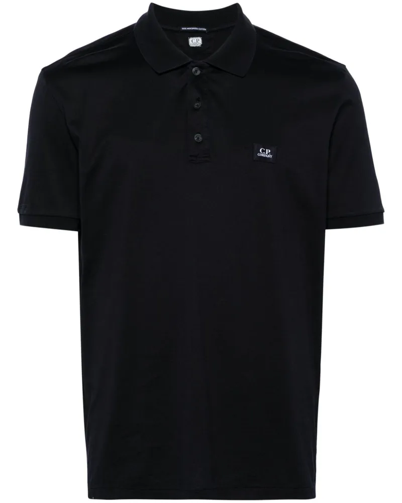 C.P. Company Jersey-Poloshirt mit Logo-Patch - Blau Blau