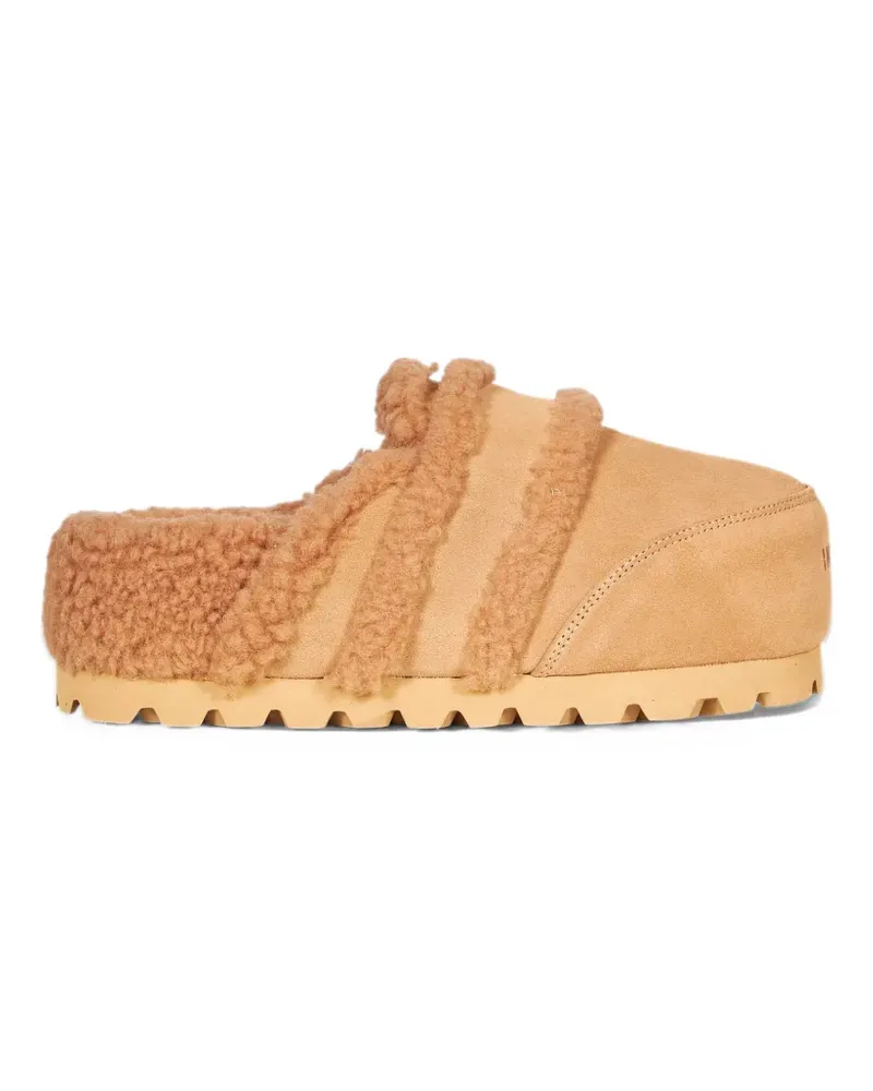 INUIKII Cozy shearling-trim mules - Nude Nude