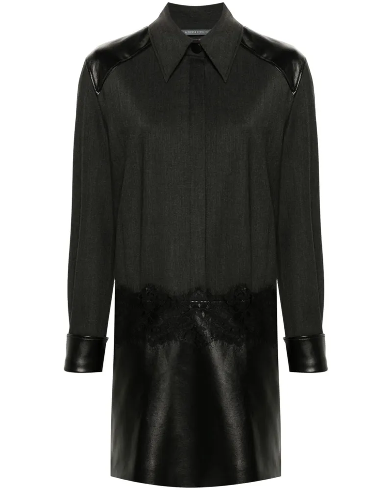 Alberta Ferretti Hemdkleid mit Einsätzen - Grau Grau