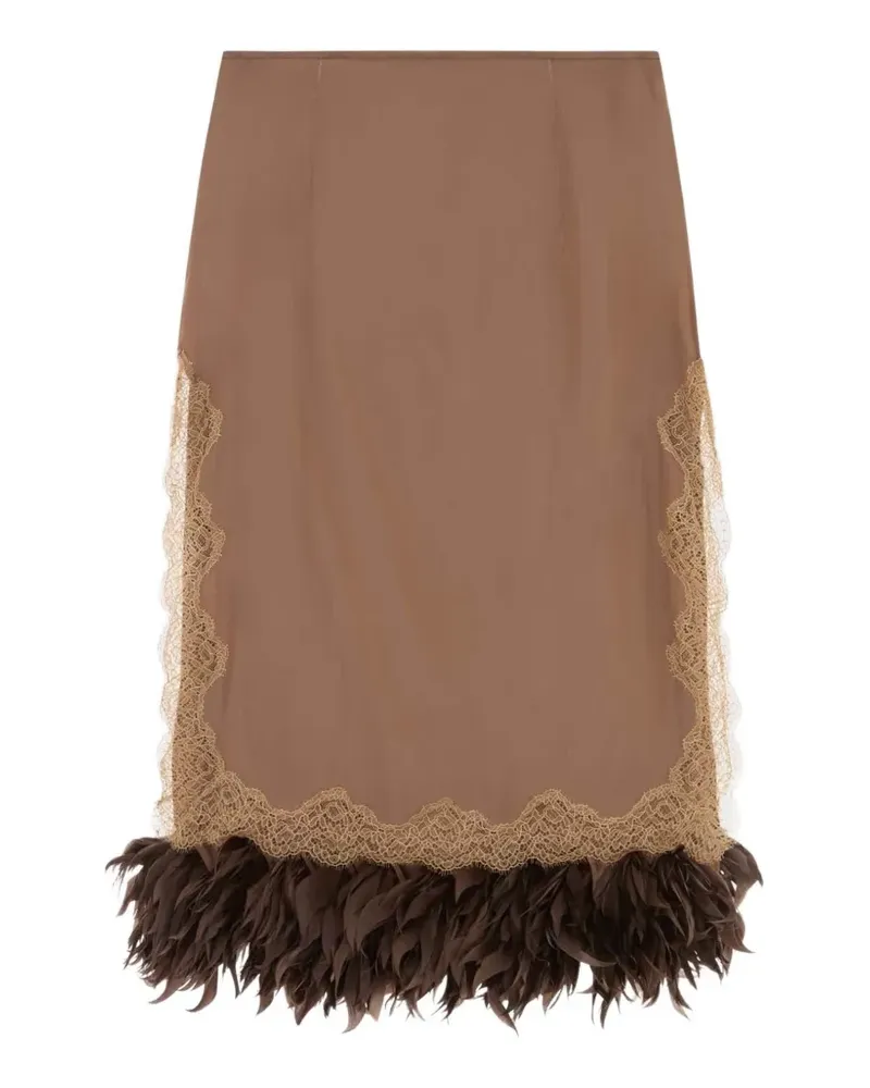 16ARLINGTON Velino midi skirt - Braun Braun