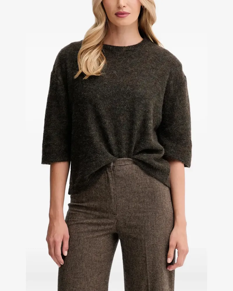 Sessùn short-sleeve knitted top - Braun Braun