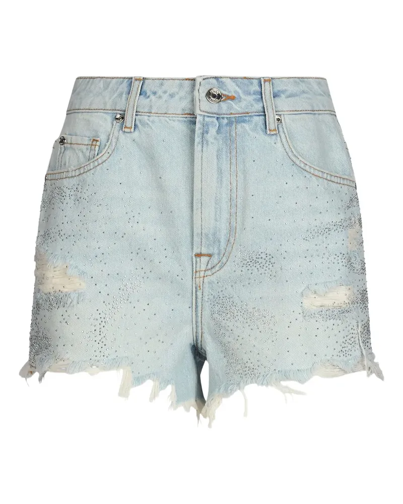 Liu Jo Strassverzierte Jeans-Shorts - Blau Blau