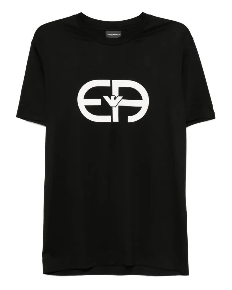 Emporio Armani T-Shirt mit Logo-Print - Schwarz Schwarz