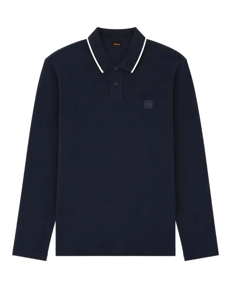 HUGO BOSS Langärmeliges Poloshirt - Blau Blau