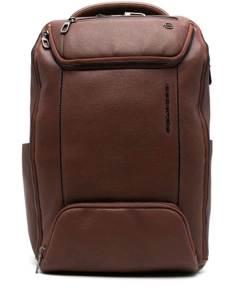 Piquadro Rucksack mit Logo - Braun Braun