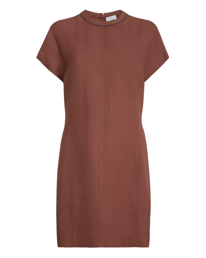 Brunello Cucinelli trim-detail midi dress - Orange Orange