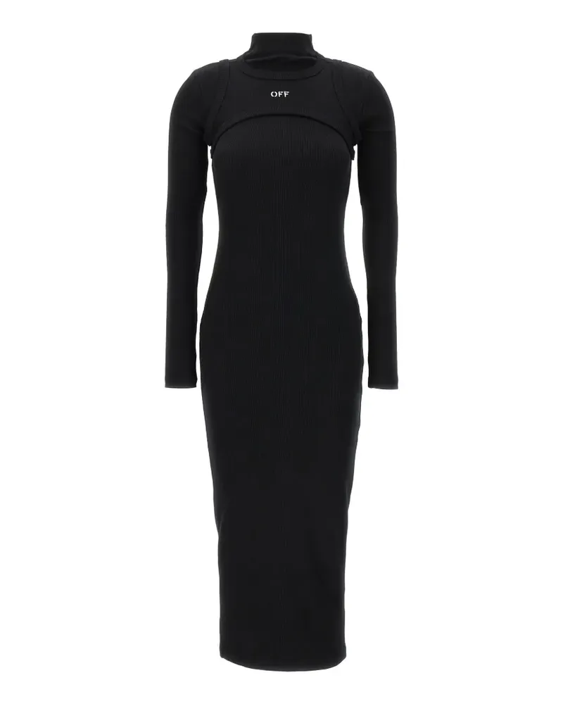 OFF-WHITE Off Stamp cut-out midi dress - Schwarz Schwarz