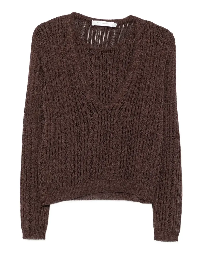 Aya Muse Zula Pullover im Layering-Look - Braun Braun
