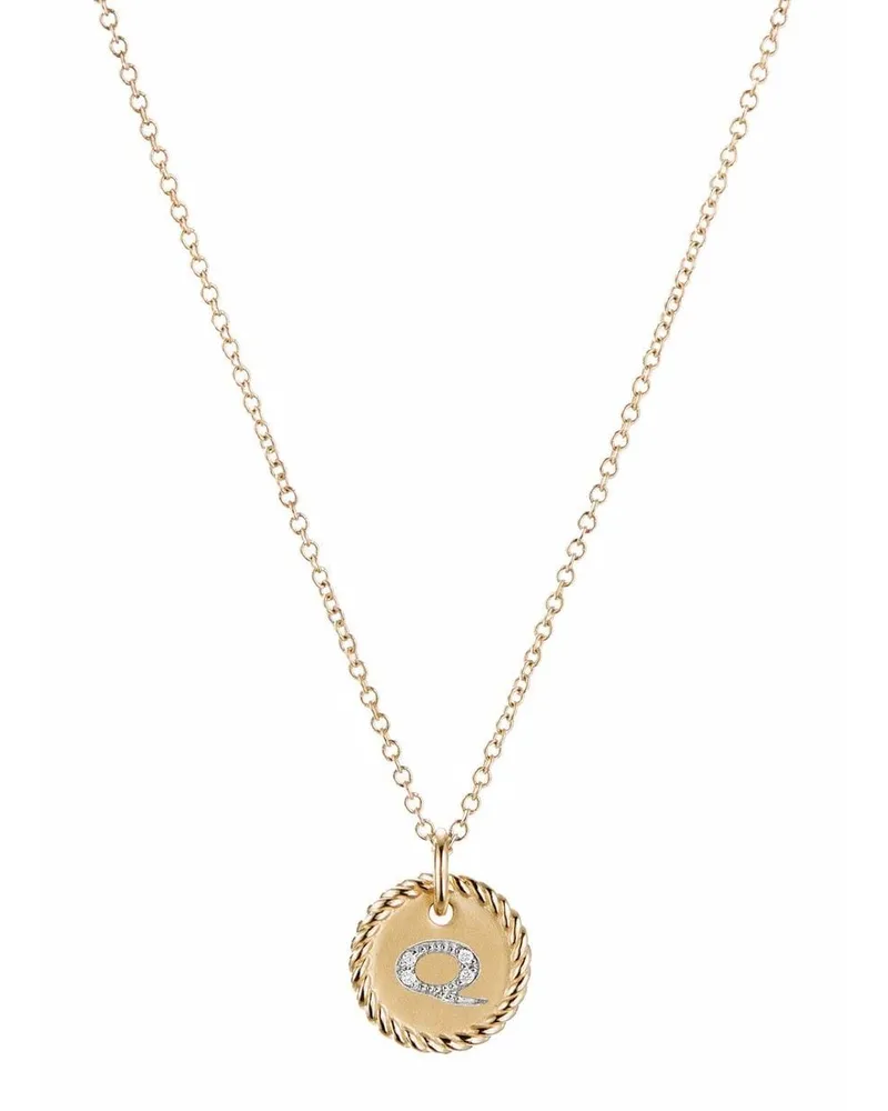 David Yurman 18kt Q Initial Charm Gelbgoldhalskette mit Diamanten Gold