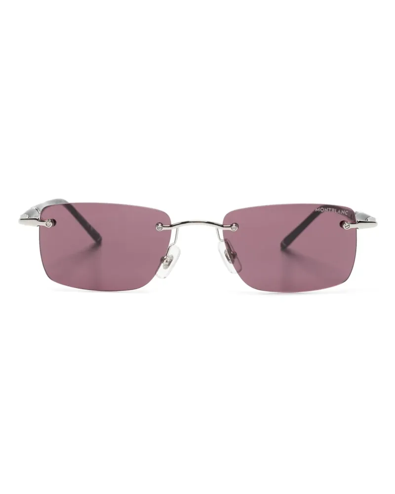 Montblanc Sonnenbrille mit eckigem Gestell - Schwarz Schwarz