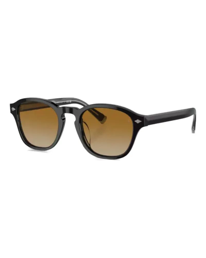 Brunello Cucinelli Sonnenbrille mit eckigem Gestell - Schwarz Schwarz