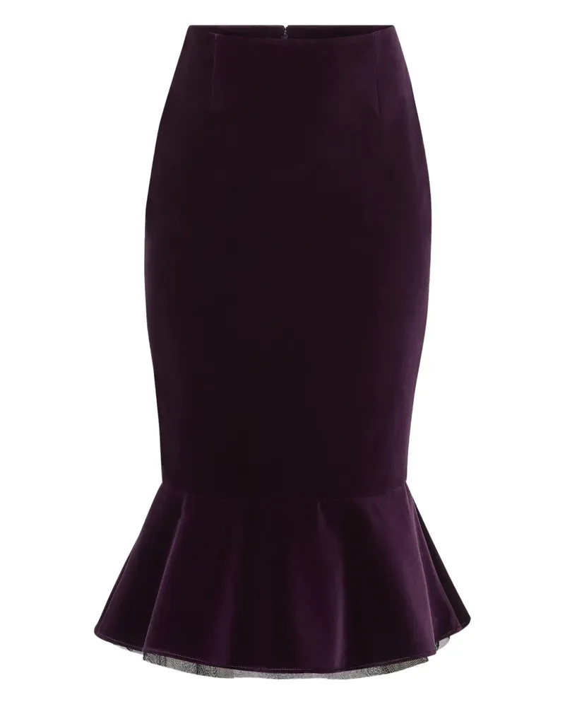 Nina Ricci Samt-Midirock mit Schößchen - Schwarz Schwarz