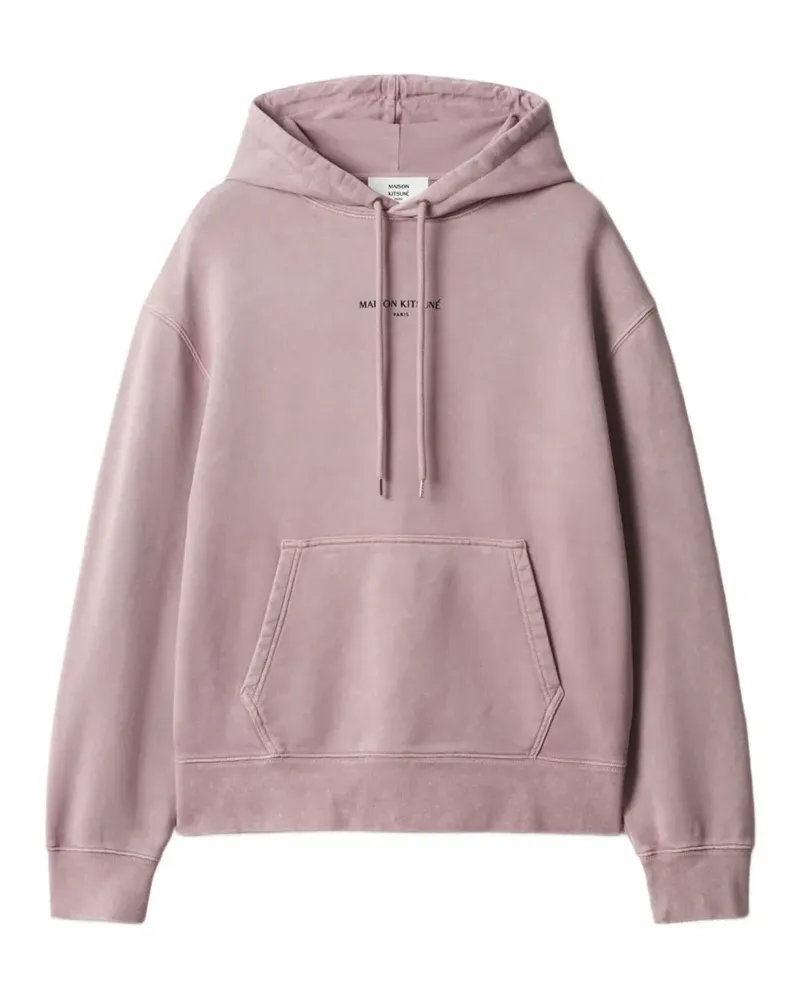 Kitsuné Hoodie mit Kängurutasche - Rosa Rosa