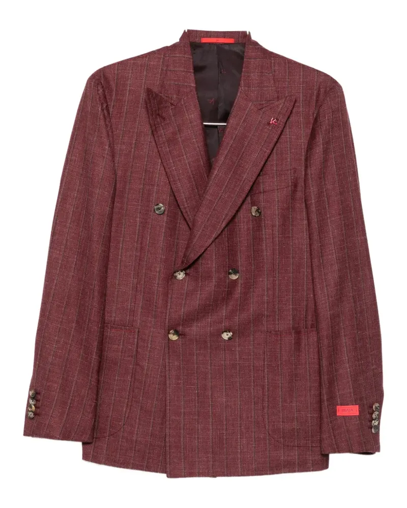 Isaia double-breasted pinstripe suit - Rot Rot