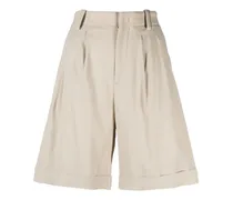 High-Waist-Shorts mit Falten