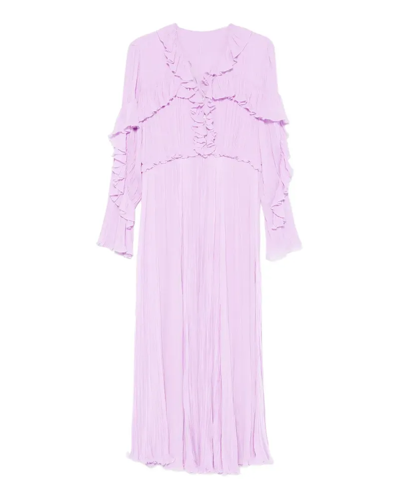 Alberta Ferretti ruffled pleated maxi dress - Violett Violett