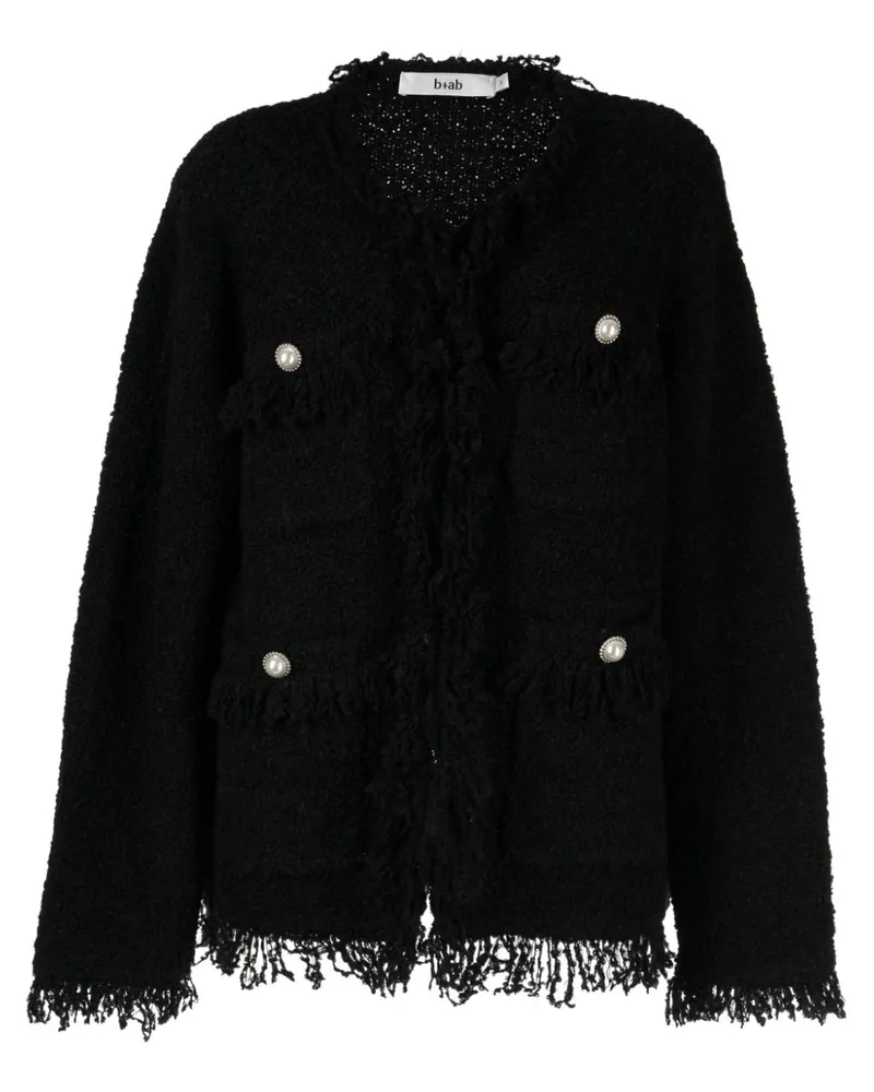 b+ab Cardigan mit Fransen - Schwarz Schwarz