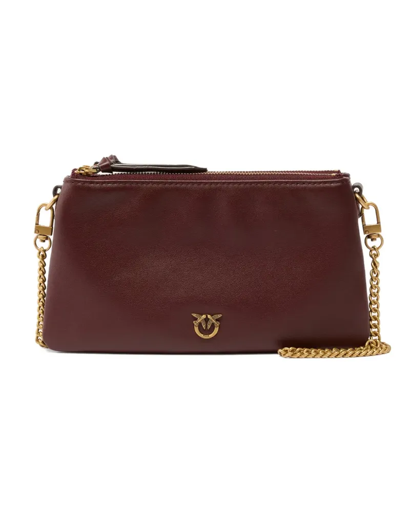 Pinko Clutch mit Logo-Schild - Braun Braun
