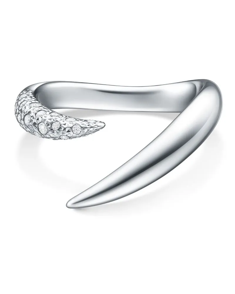 TASAKI 18kt Collection Line Danger Horn Weißgoldring mit Diamant - Silber Silber