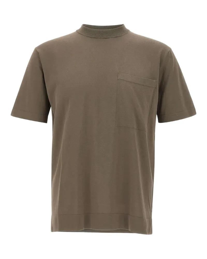 Filippo de Laurentiis T-Shirt mit Brusttasche - Braun Braun