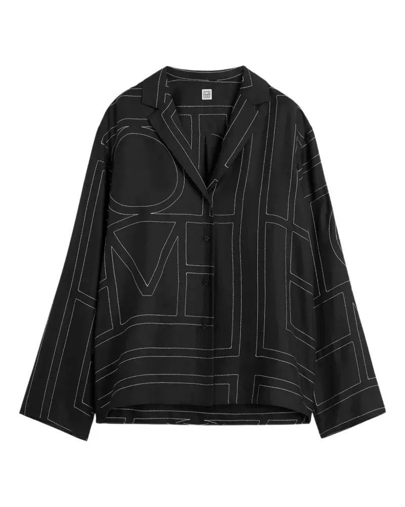 Totême Monogram silk pj top black - Schwarz Schwarz