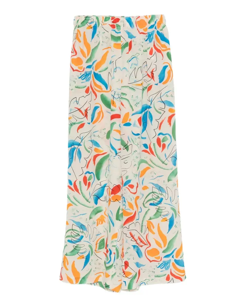 ASPESI abstract-pattern trousers - Weiß Weiß