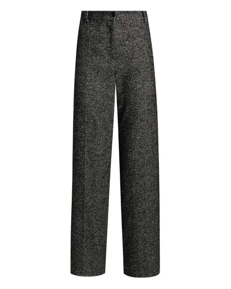 Dolce & Gabbana Hose mit Fischgrätenmuster - Schwarz Schwarz