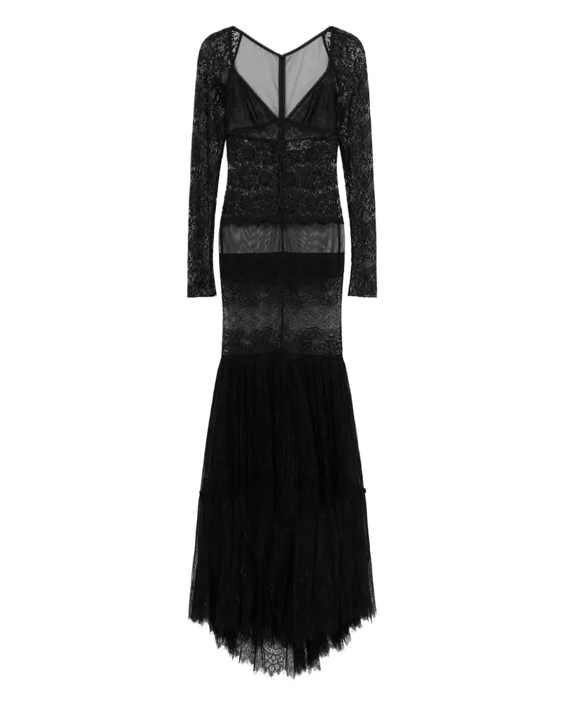 Blumarine Oberteil mit Spitzeneinsätzen - Schwarz Schwarz
