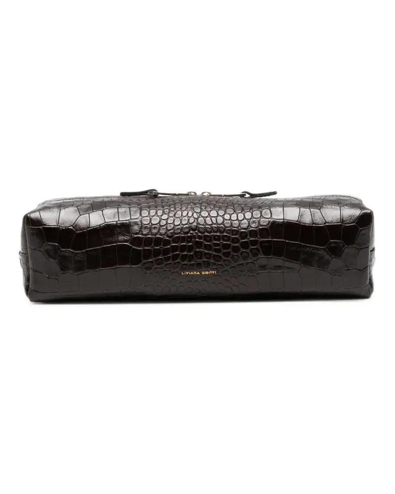 Liviana Conti croc-effect clutch bag - Braun Braun