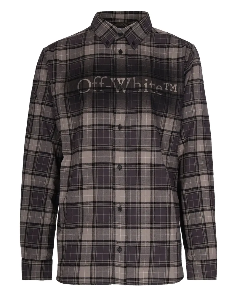 OFF-WHITE plaid long sleeve shirt - Grau Grau