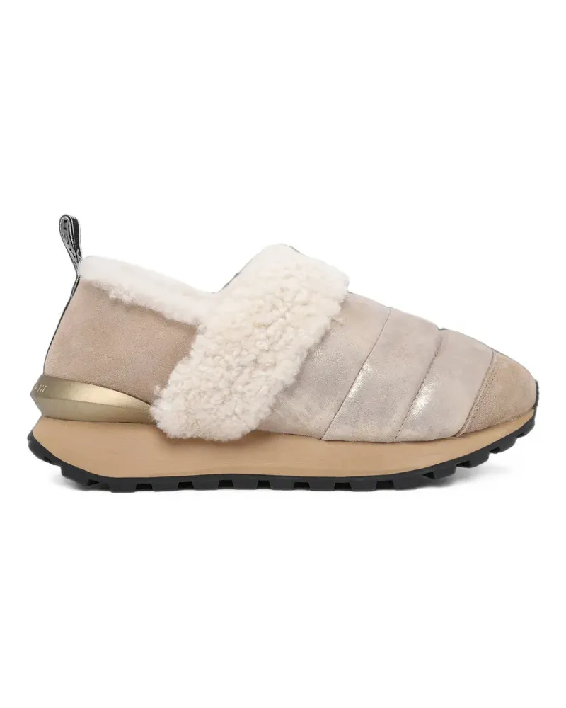 Voile Blanche Wattierte Sneakers mit Shearling-Besatz - Nude Nude