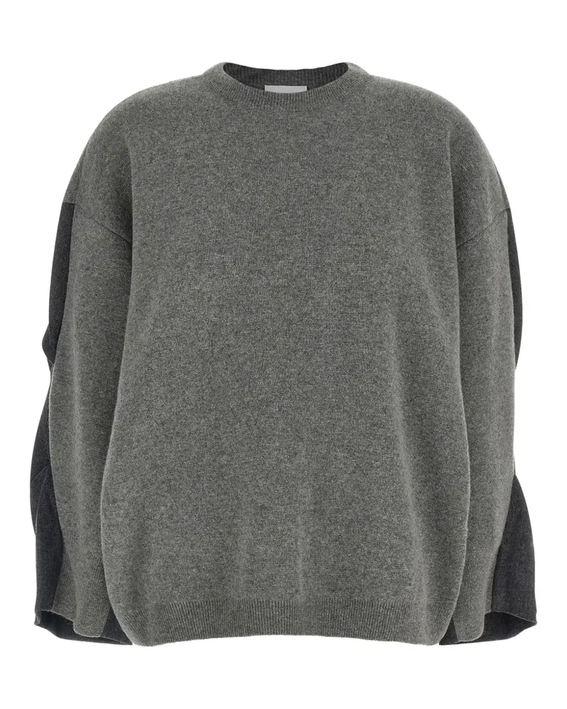 NUDE Zweifarbiger Pullover mit tiefen Schultern - Grau Grau