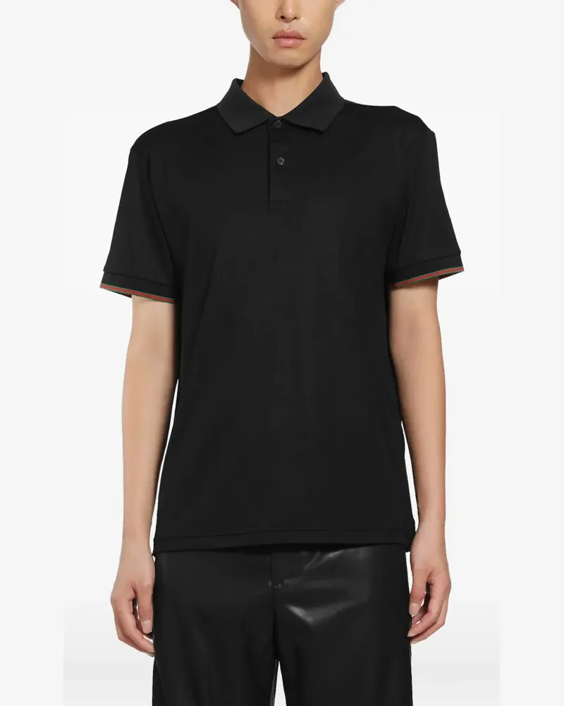Gucci Poloshirt mit Webstreifen - Schwarz Schwarz