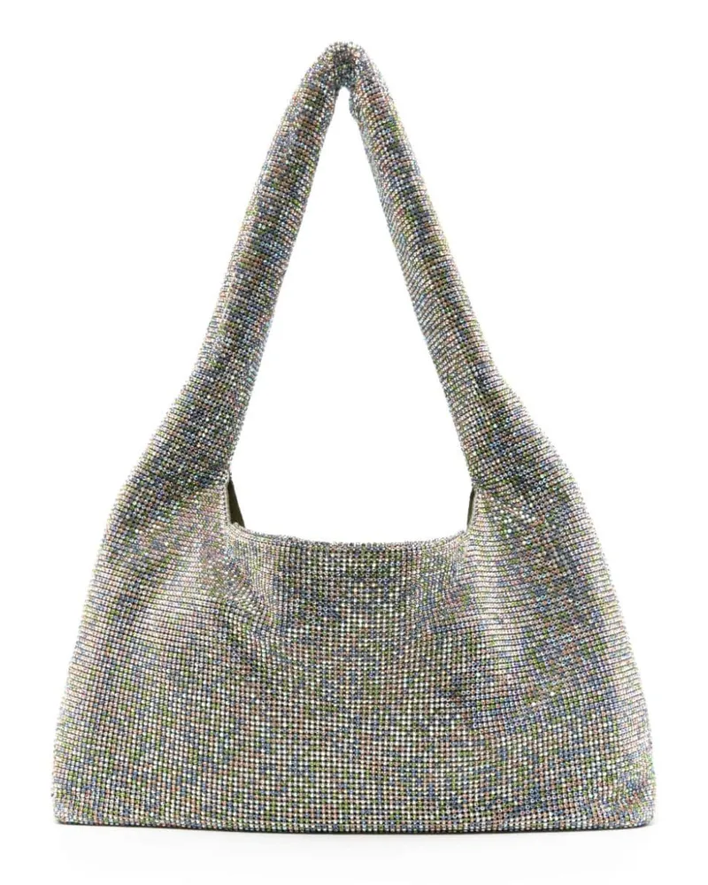 KARA Armpit Schultertasche mit Kristallen Silber