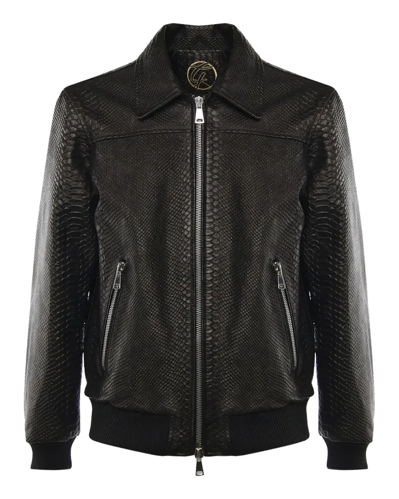 Giuliano Galiano zip-pocket leather jacket - Schwarz Schwarz