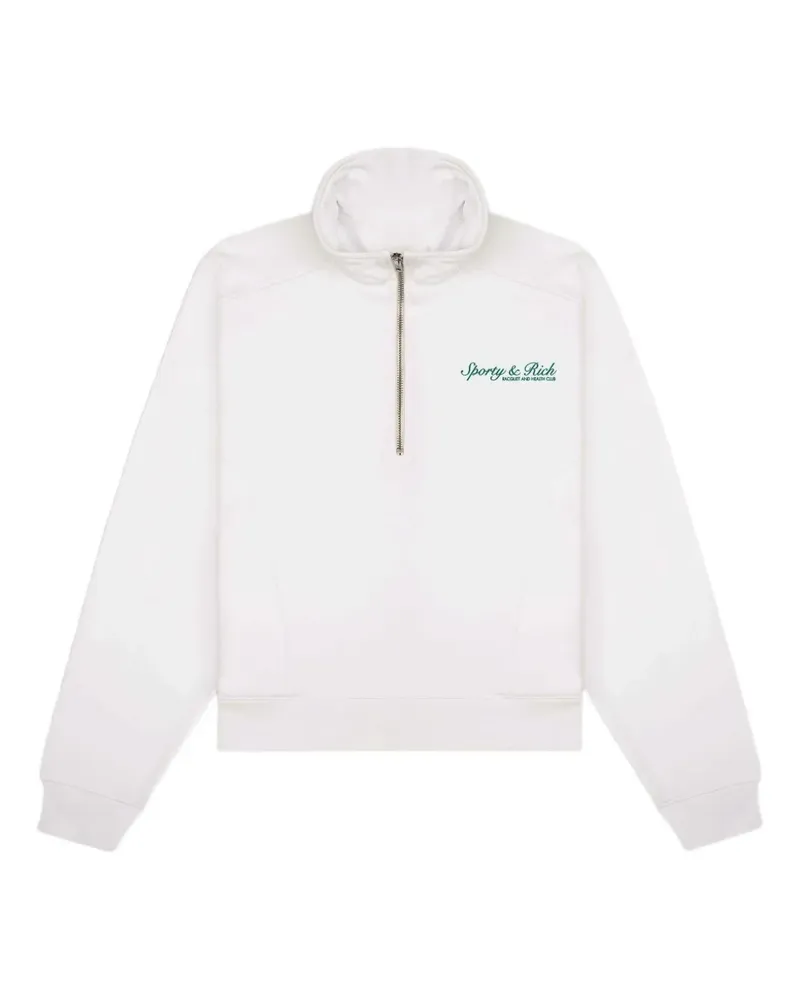 SPORTY & RICH Besticktes Sweatshirt mit Reißverschluss - Weiß Weiß