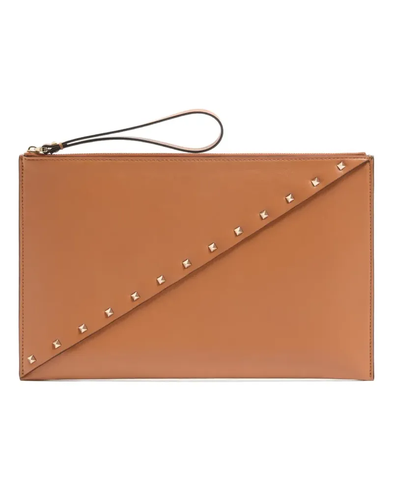 Valentino Garavani Rockstud Wispy leather pouch - Braun Braun