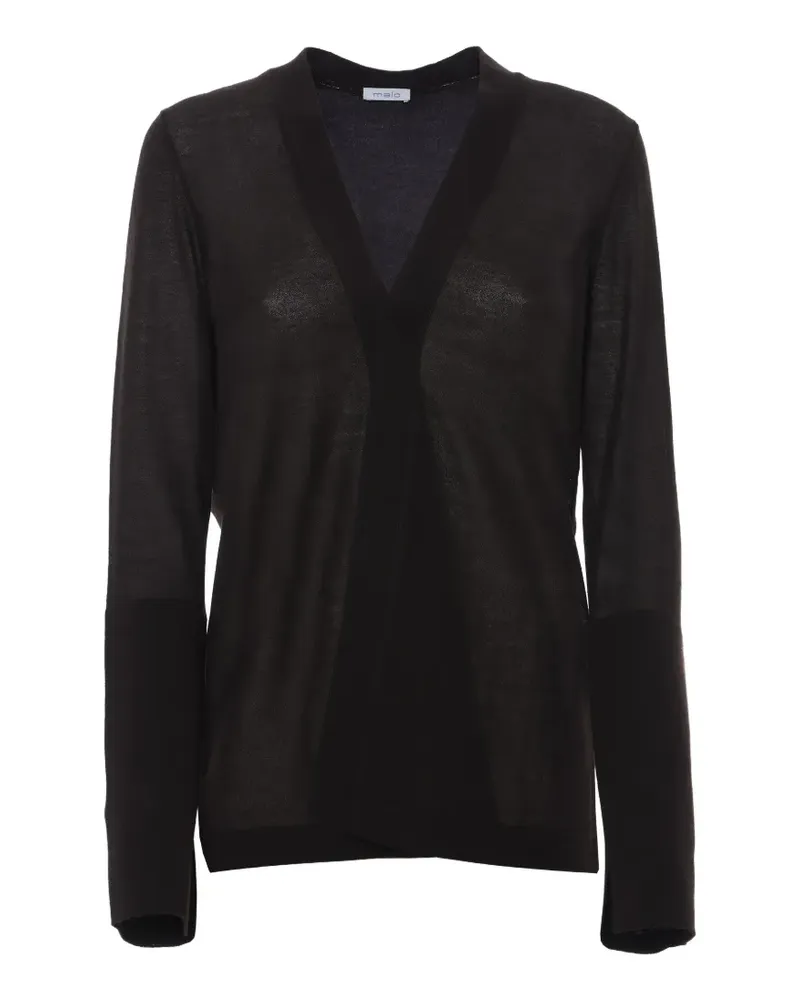 Malo Cardigan mit V-Ausschnitt - Schwarz Schwarz