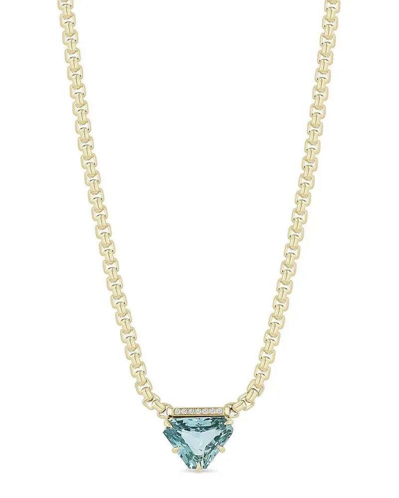ZOË CHICCO 14kt Gelbgoldhalskette mit Diamant und Saphir Gold