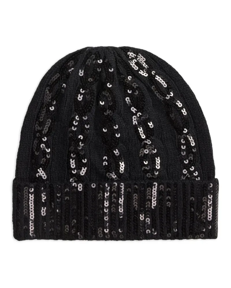 Ralph Lauren Beanie mit Pailletten - Schwarz Schwarz