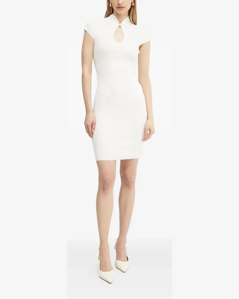 Guess Geripptes Minikleid - Weiß Weiß