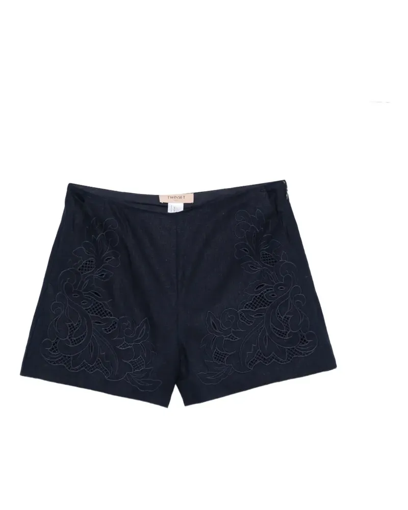 Twin-Set Bestickte Mini-Shorts - Blau Blau