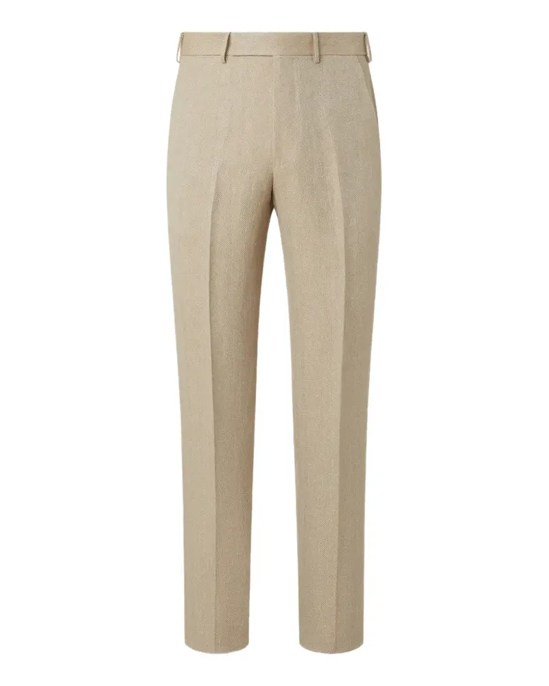 Ermenegildo Zegna Oasi herringbone tailored trousers - Nude Nude