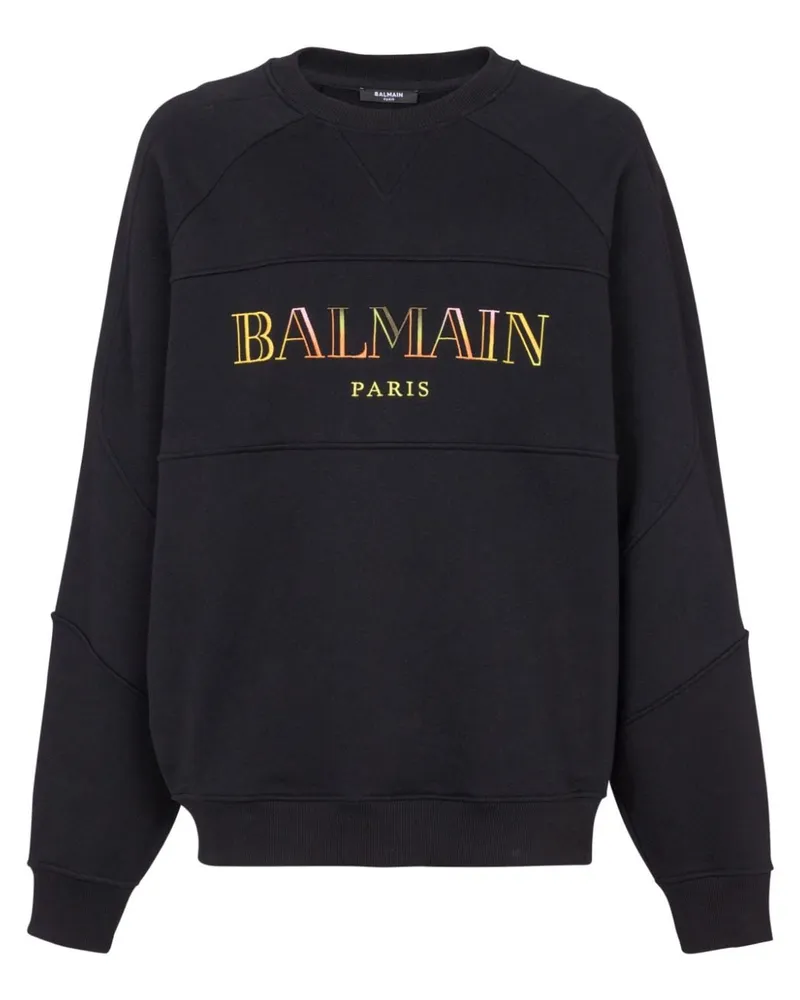 Balmain Oversized-Sweatshirt mit Logo - Schwarz Schwarz