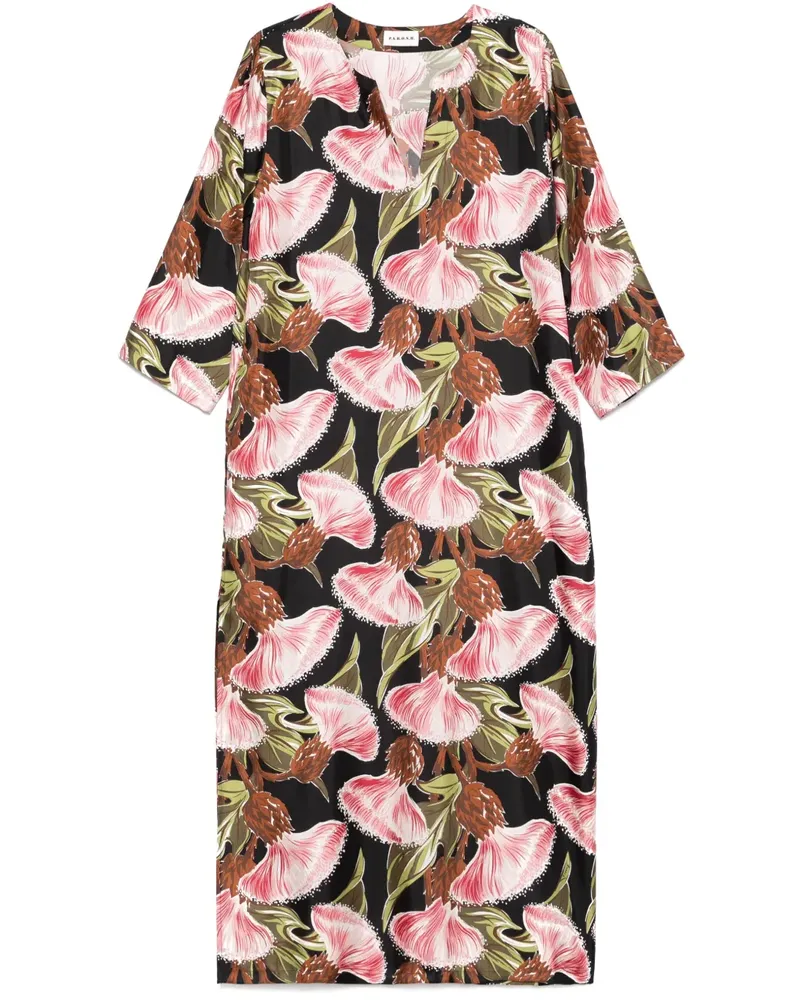 P.A.R.O.S.H. P.A.R.O H. Maxikleid mit Blumen-Print - Schwarz Schwarz