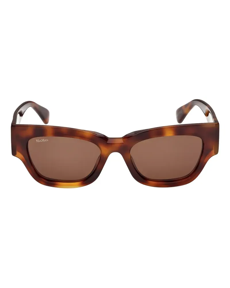 Max Mara tortoiseshell-effect geometric-frame sunglasses - Braun Braun